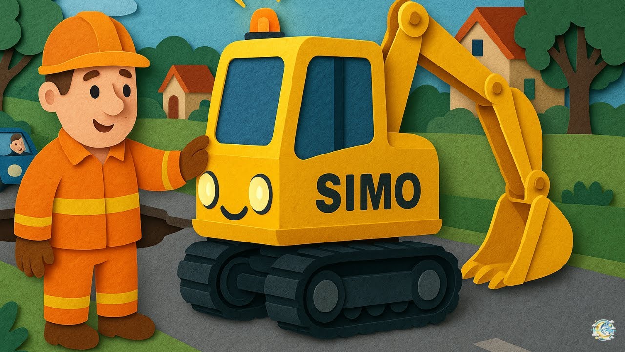 SIMO kaivinkone, lähtee korjaamaan tietä, jossa on suuri kuoppa!🚧