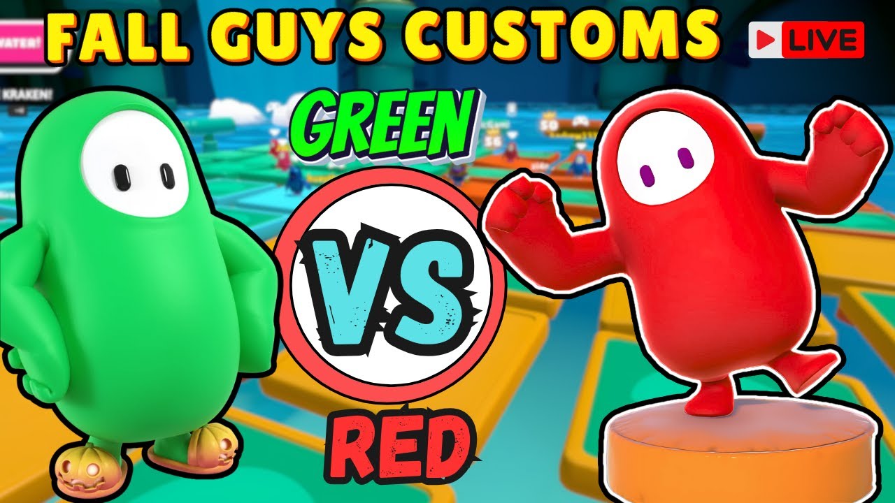 FALL GUYS customs live 🔴Red Vs Green🟢Colour Battle  | #fallguys #fallguyslive