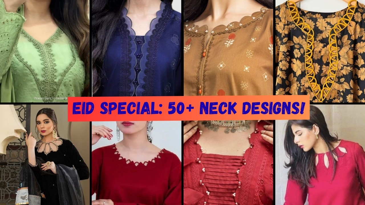 Latest Neck Designs 2026 for Eid | New Kurti Neck Designs with Lace & Pearls