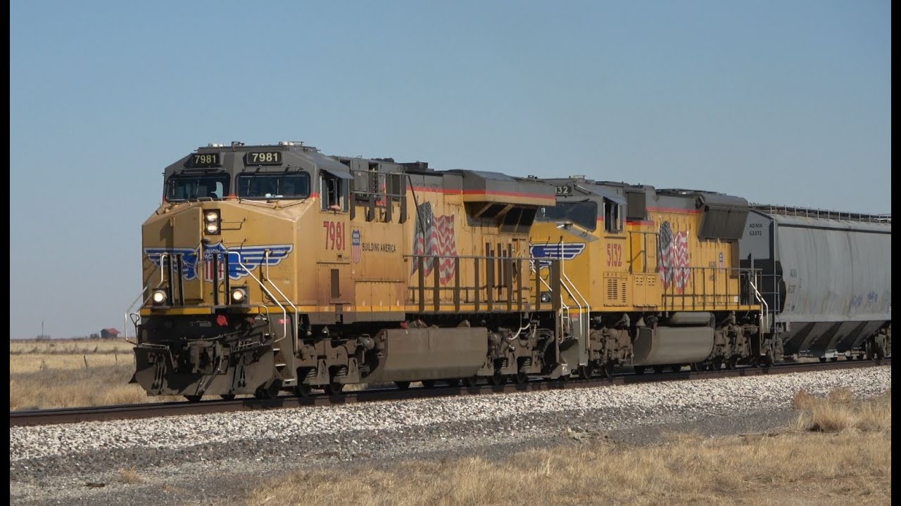 [Railfanning] UP Pratt Subdivision - 4 Trains - 2/16/2022 - Near Dalhart, Texas
