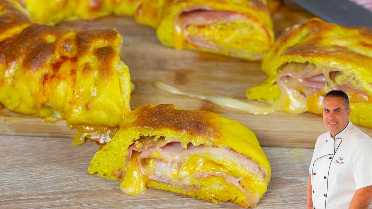 Rosca de PAN RELLENO es increible el sabor tan brutal que tiene ¡MIRA SU INTERIOR!