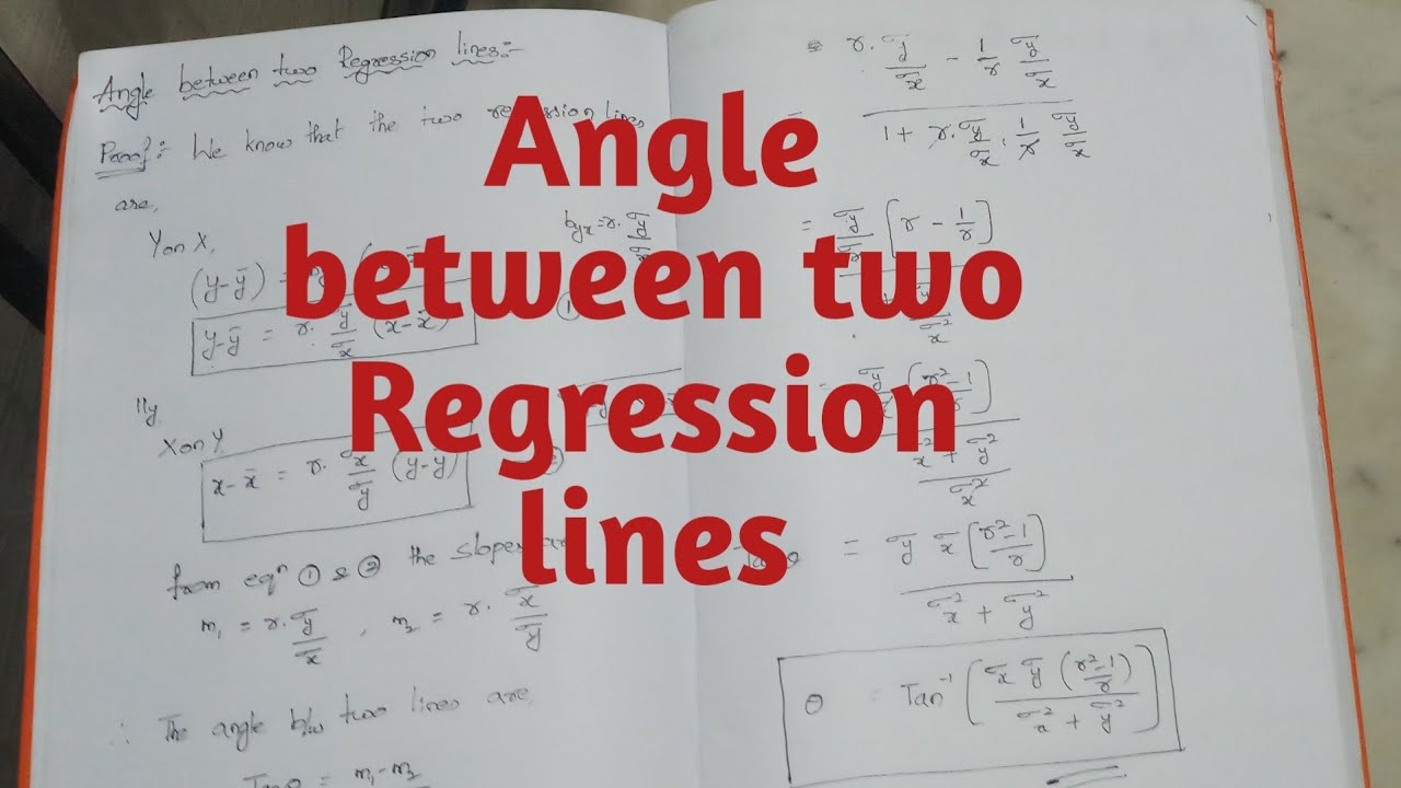 Derivation of Angle between two regression lines// SEM 3 // Degree // statistics .