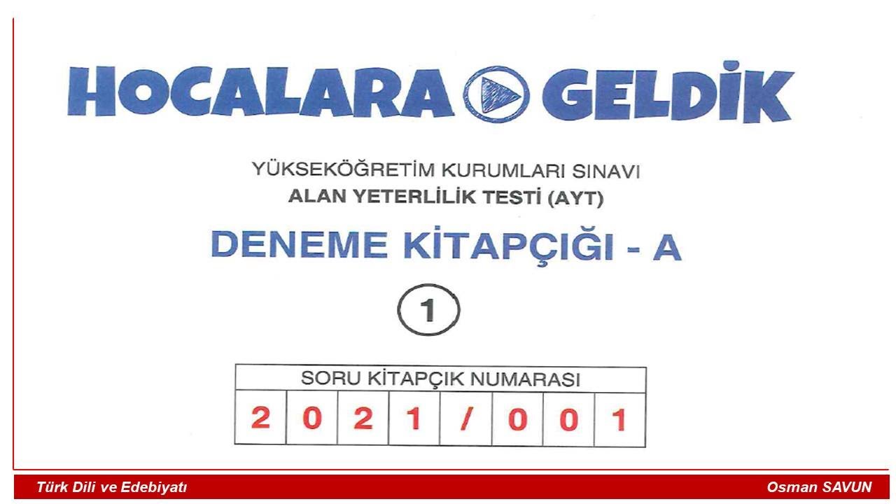 AYT EDEBİYAT DENEME ÇÖZÜMÜ 100