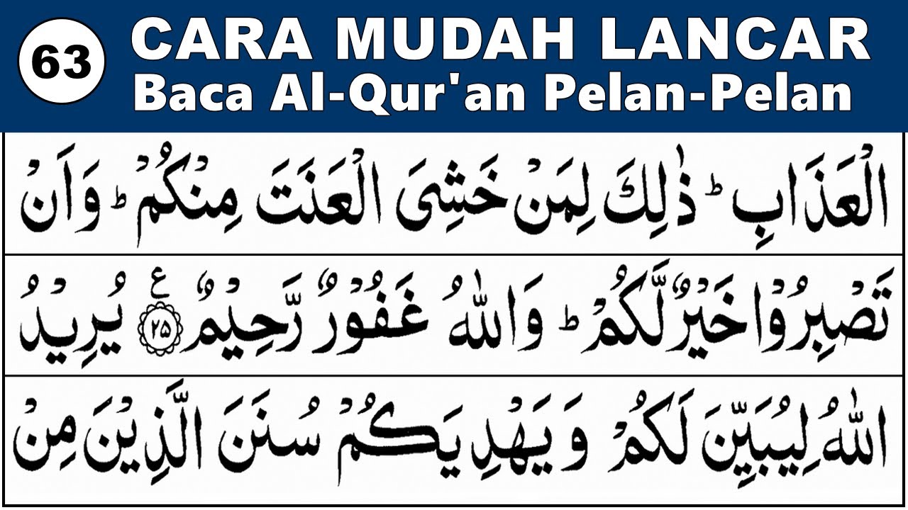 BELAJAR MENGAJI QURAN Cara Mudah Lancar Membaca Alquran Pelan-Pelan QS. AN NISA 24-31