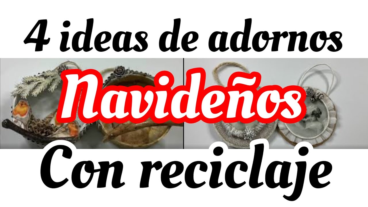 4 ideas de adornos navideños con reciclaje- cartón y Cd