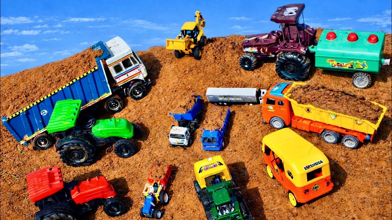  New | JCB Loading Mix Stone TATA Highway Dumper Magic Pickup Tractor Muddy Accident | Cartoon ? JCB