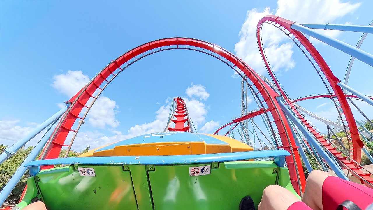 Dragon Khan Roller Coaster On-Ride POV at PortAventura World