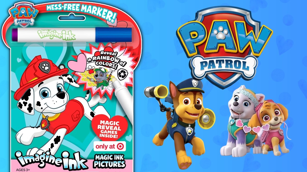 PAW Patrol Valentine's Day Imagine Ink Coloring & Activity Book ❤️ COLORING With Mess-Free Marker