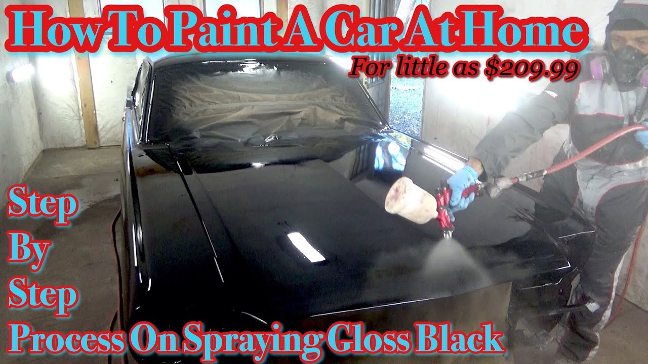 How To Paint A Car At Home For $209.99 With UreKem Jet Black STEP BY STEP 1966 Ford Mustang Coupe