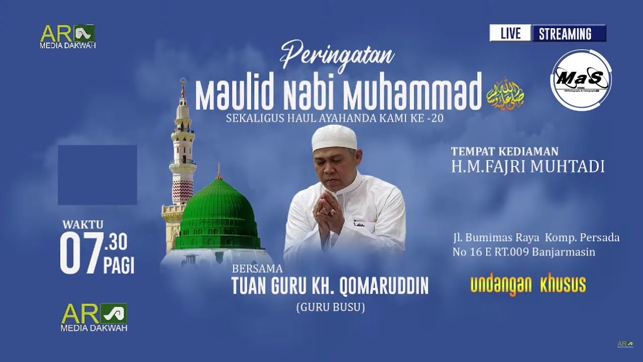 LIVE | Peringatan Maulid Nabi Muhammad SAW Bersama Guru Qomaruddin (Guru Busu) | Jl. Bumi Mas BJM