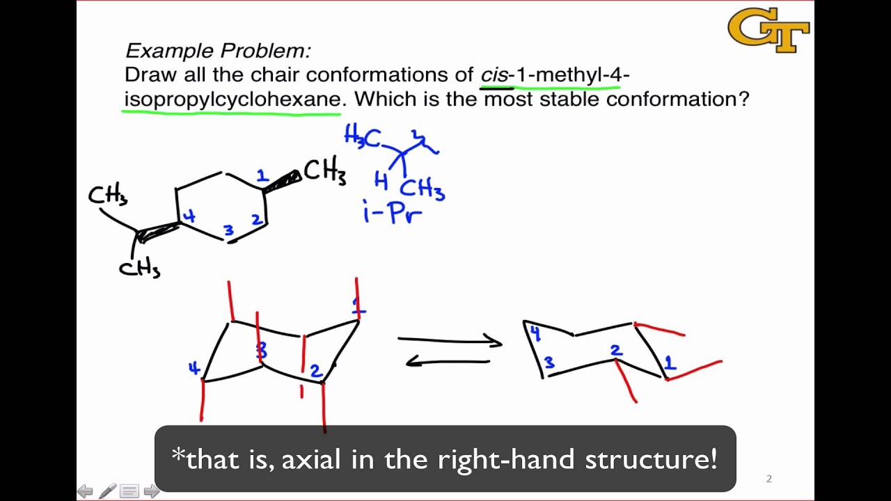 Evaluating Relative Stability of Chair Conformers