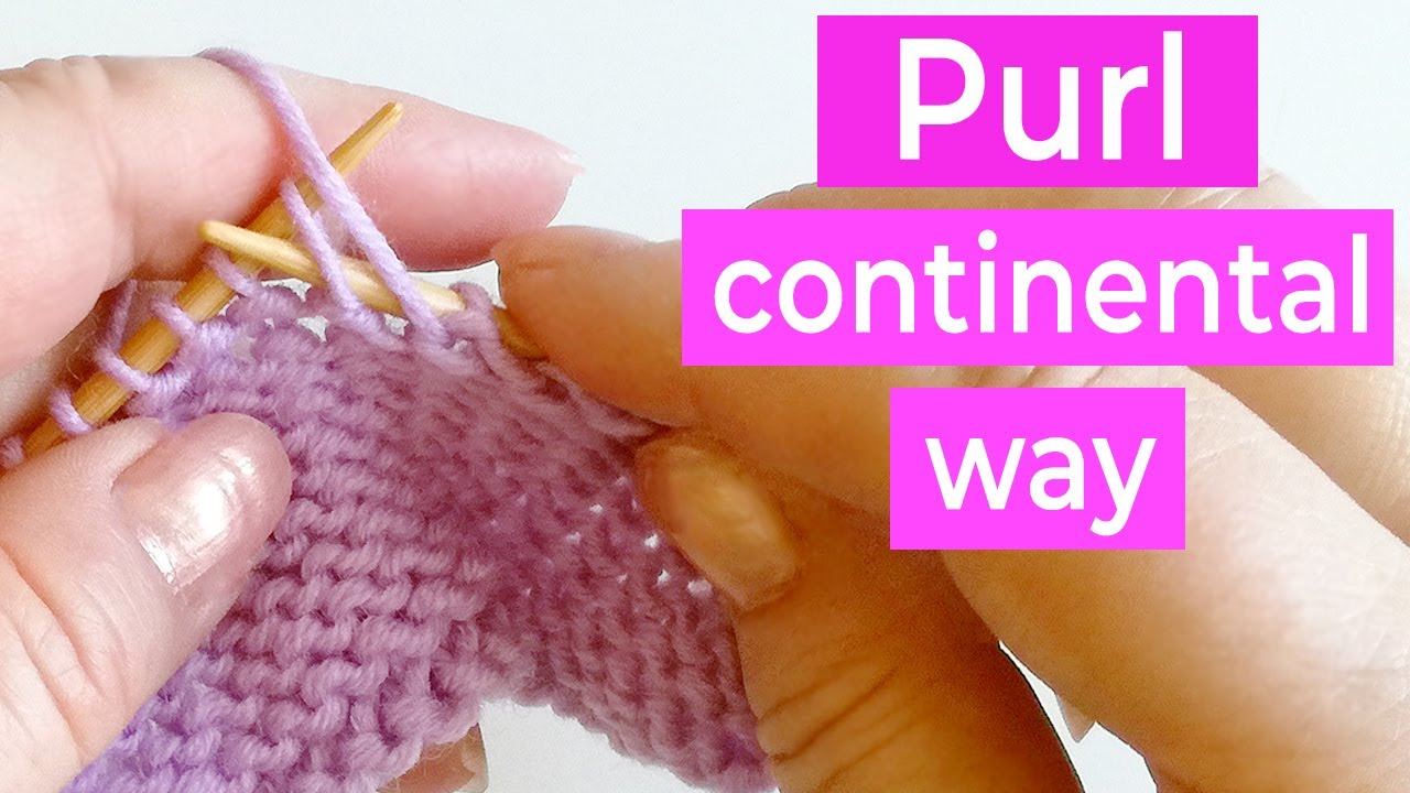 Purling the continental way, yarn in left hand. Knitting tutorial