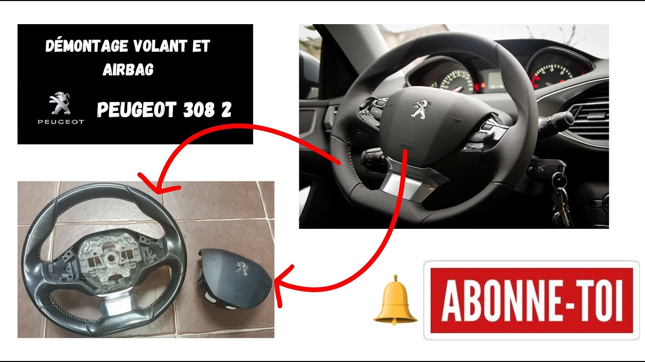 Démontage volant et airbag - Peugeot 308 2