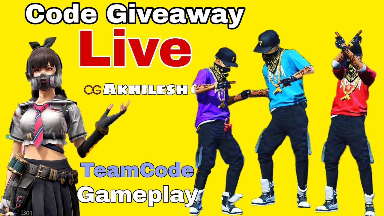 free fire live | redeem code giveaway live | teamcode gameplay | FF Live