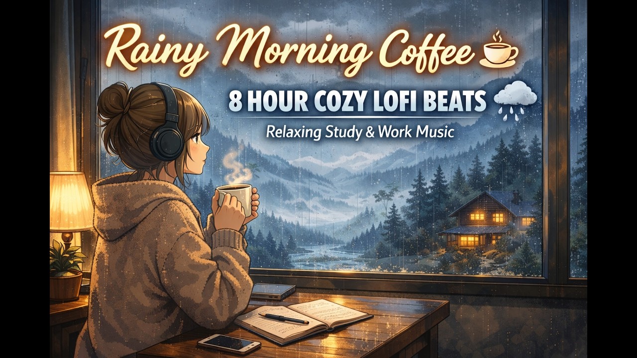 Lofi Дождливый День ☕ 8 Часов Уютного Lofi с Дождём для Учёбы и Отдыха