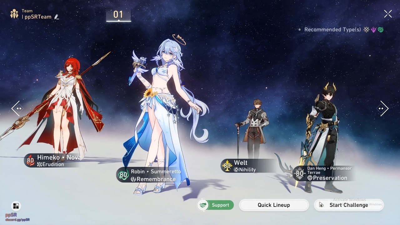 (V1) HSR 4.5 | E0S1 Himeko & E0S1 Robin SP (No E4 Welt) vs Dark SAM MOC 12 Starward | 0 Cycle