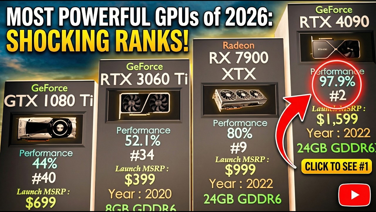 40 Fastest GPUs Ranked  | GTX 1080 Ti To RTX 5090 | ( Flagship Tier 2025 ) 3D Comparison