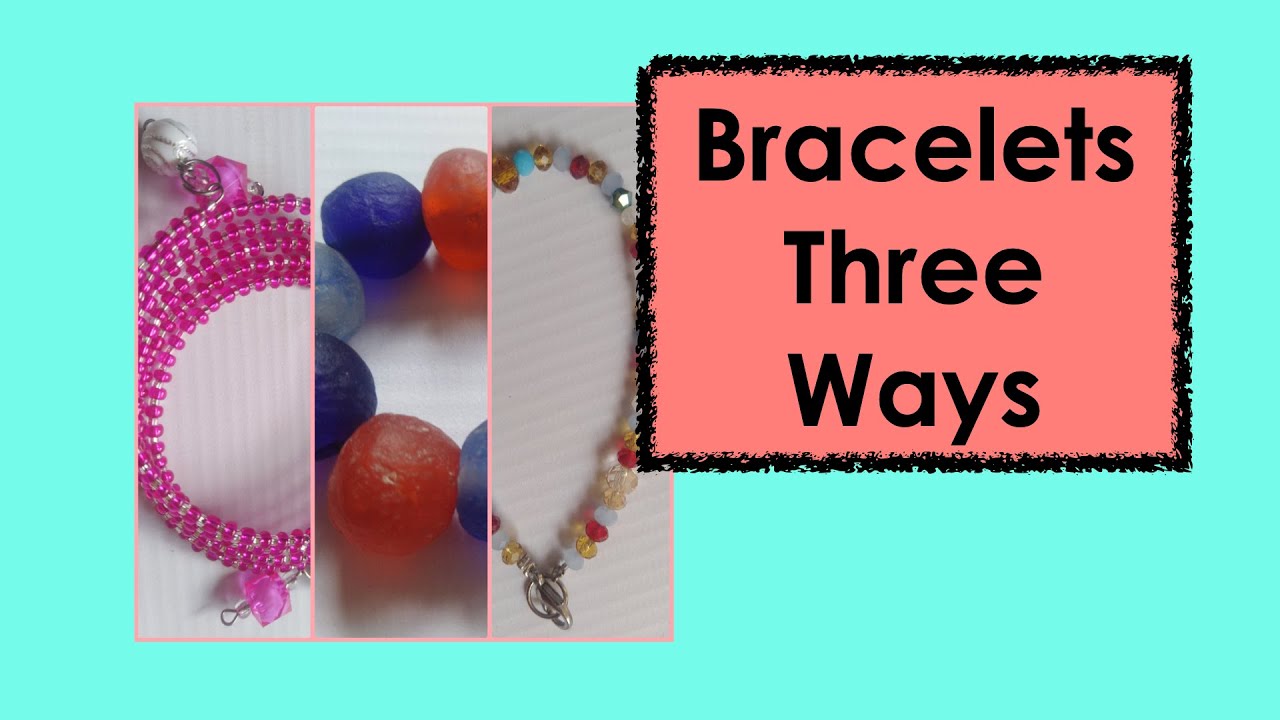 Bracelets 3 Designs | African beads with brass bead | Crystal Beaded | Spiral seed bead bracelet