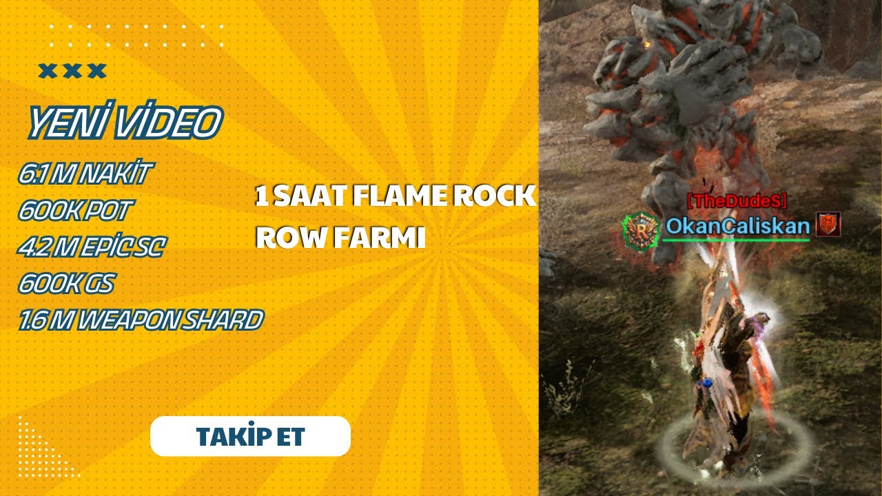 1 Saat Row Flame Rock Farm - Rise Online Farm - Row Farmı - Flame Rock Slotu #riseonline