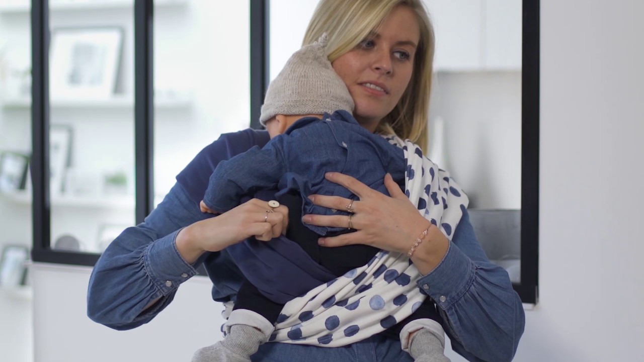 PORTAGE VENTRAL EN DOUBLE BANDEAU -NEO - TUTO- ÉCHARPE PORTAGE -  2 MOIS