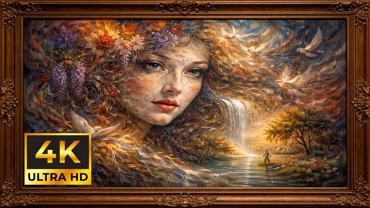 4K Vintage Oil Painting -The Goddess of Elements | Frame TV Art Wallpaper (No Music)