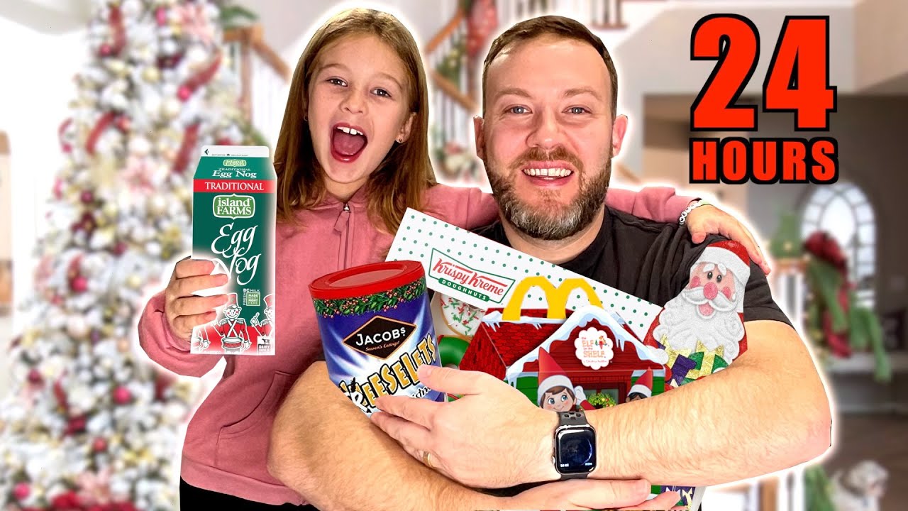 EATING only CHRISTMAS FOOD for 24 hours!!!