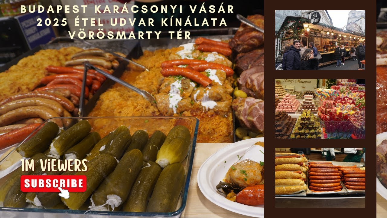 Karácsonyi vásár 2025 Vörösmarty Tér Étel udvar kínálata