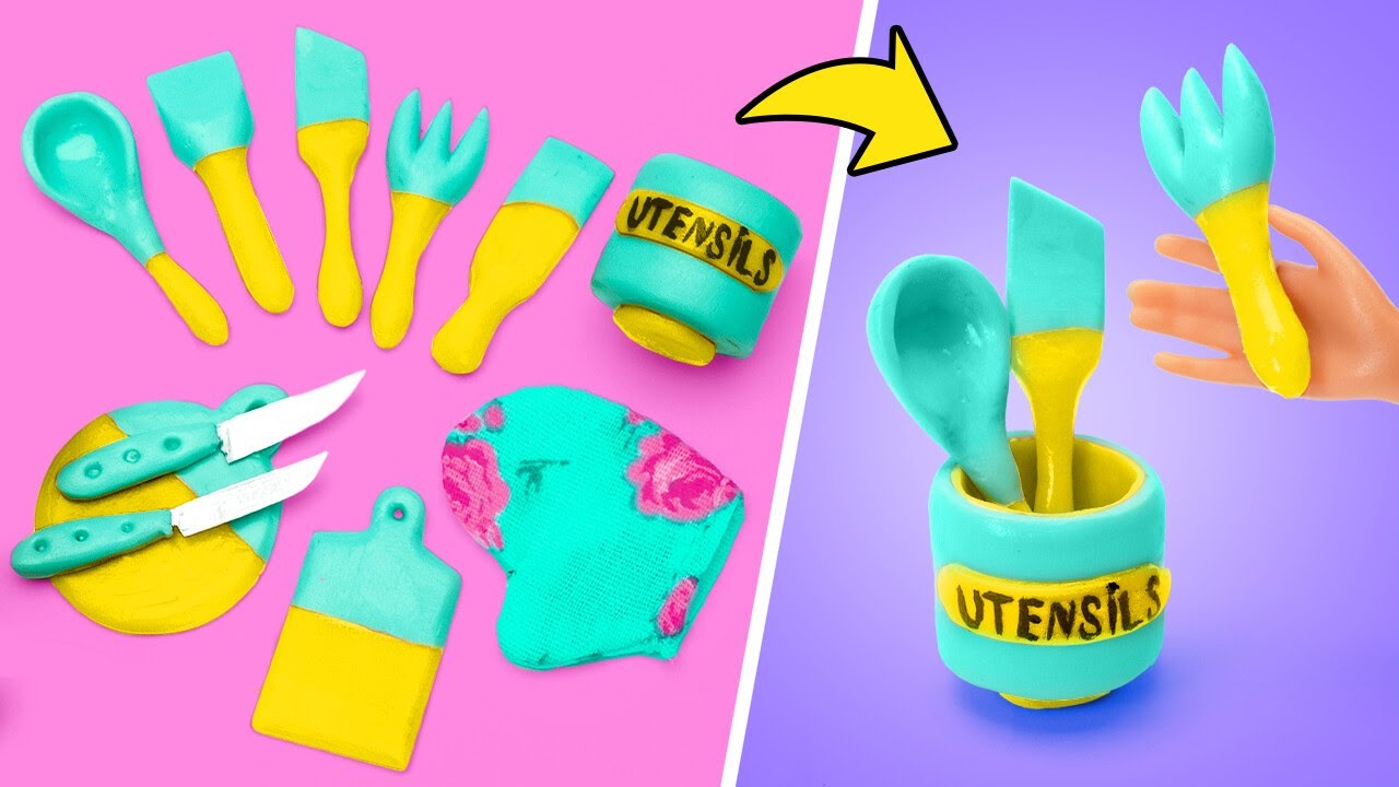 Mini Ustensiles de Cuisine pour Poupées | Bricolage DIY en Argile Polymère