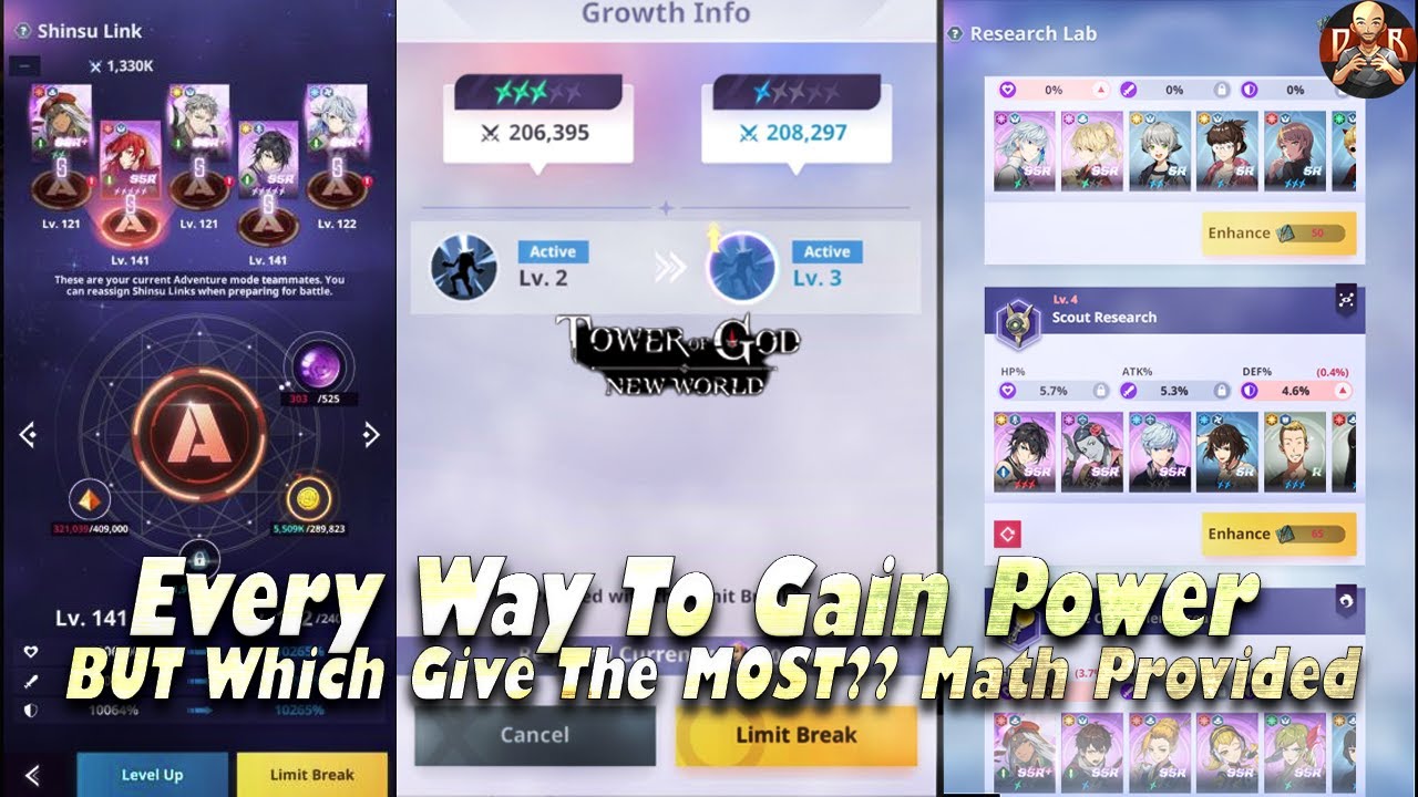 [Tower of God: New World] - Best way to gain POWER! Numbers & Testing provided! Prioritize these!