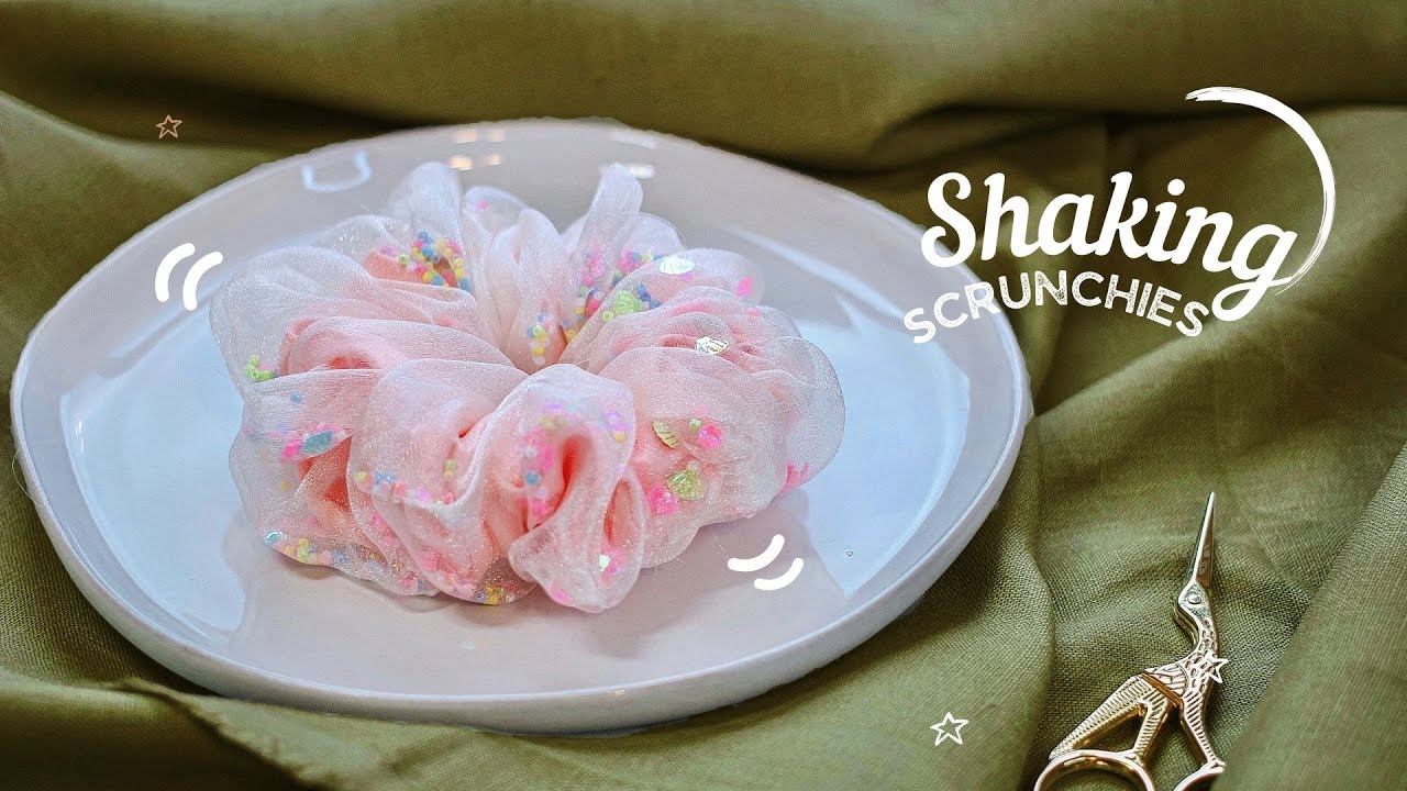 DIY 💮 Multi Layer Scrunchies with Shaking Colorful Beads 💠 Handmade Hair Accessories
