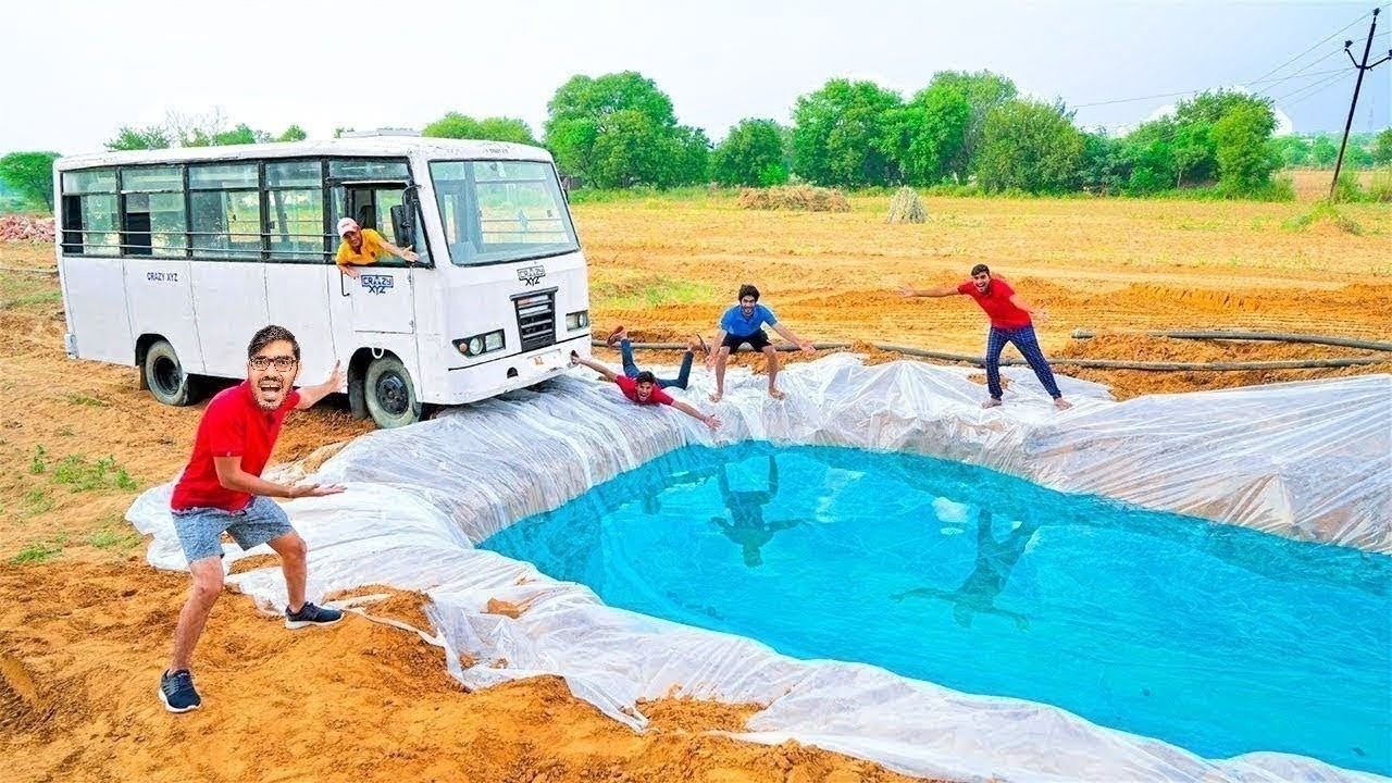 Driving Our Bus Underwater  बस को पानी में कभी मत डुबाना 😱