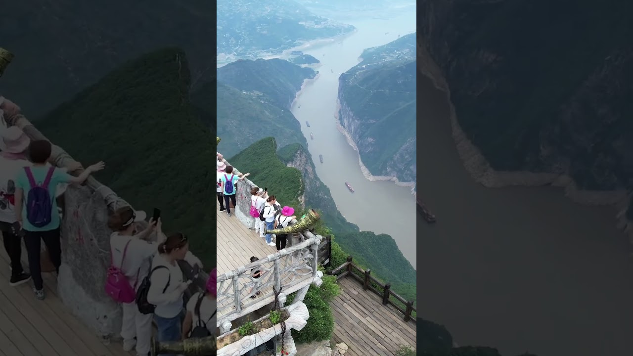 Marvel at the majestic Yangtze River from the peak of the Three Gorges.