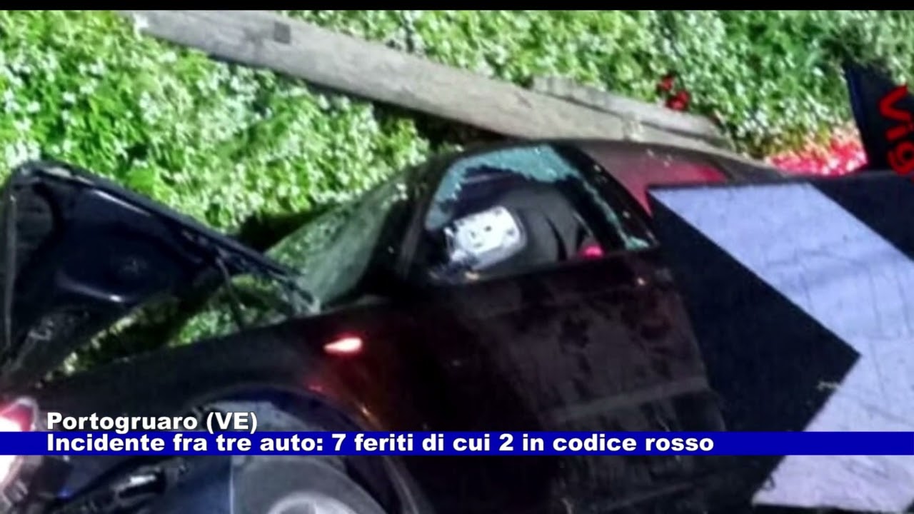 Portogruaro (VE). Incidente tra 3 auto: 7 feriti di cui 2 in codice rosso 20.05.2024