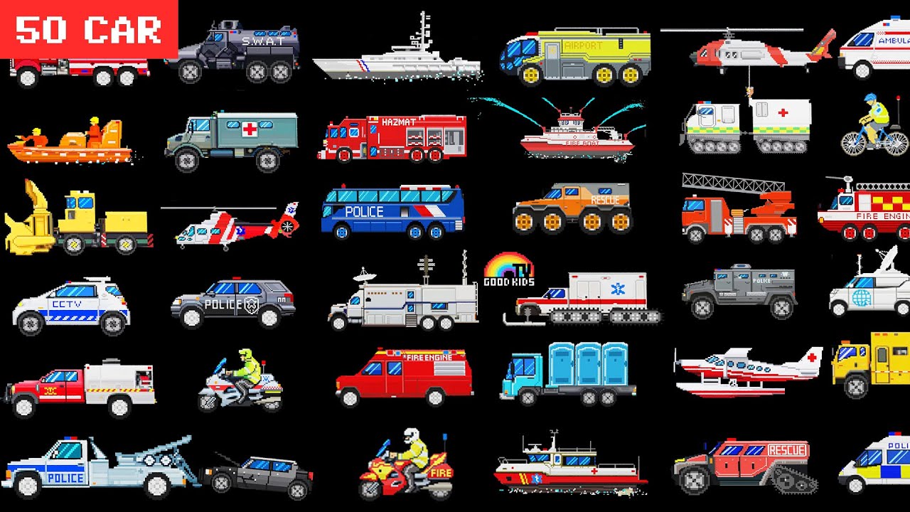 Discover Emergency Vehicle Sounds Learn the Names of 50 Vehicles for Kids