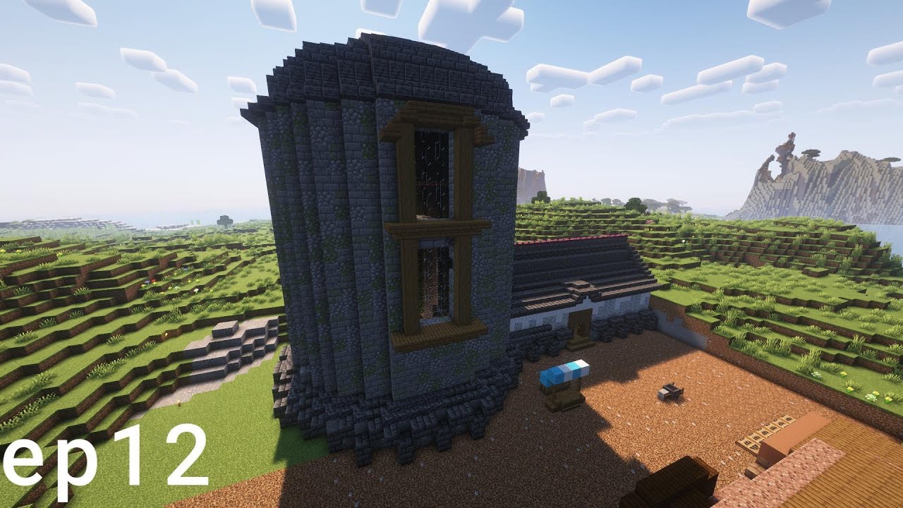 I built a castle in minecraft survival,minecraft survival episode 12