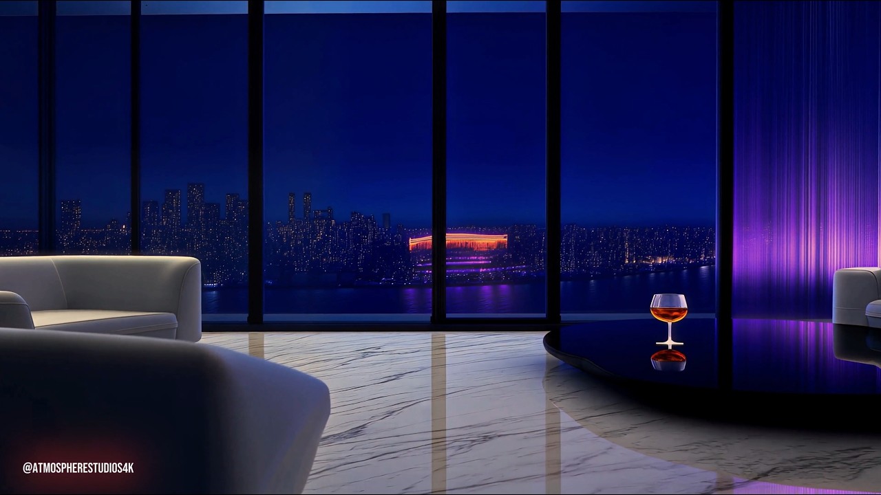 Penthouse Lounge: Midnight Jazz & Neon Rain 🎷 [4K 60FPS / Ultra Fidelity]