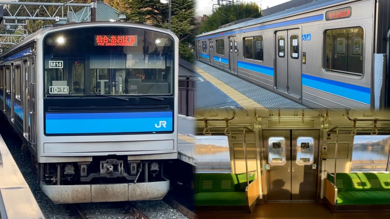 【あっという間に新型車両への置き換えが進みそう！】JR仙石線 205系3100番台 M14編成 • M17編成 • M19編成「界磁添加励磁制御＋直流直巻電動機」松島海岸駅 & 仙台駅 発着集