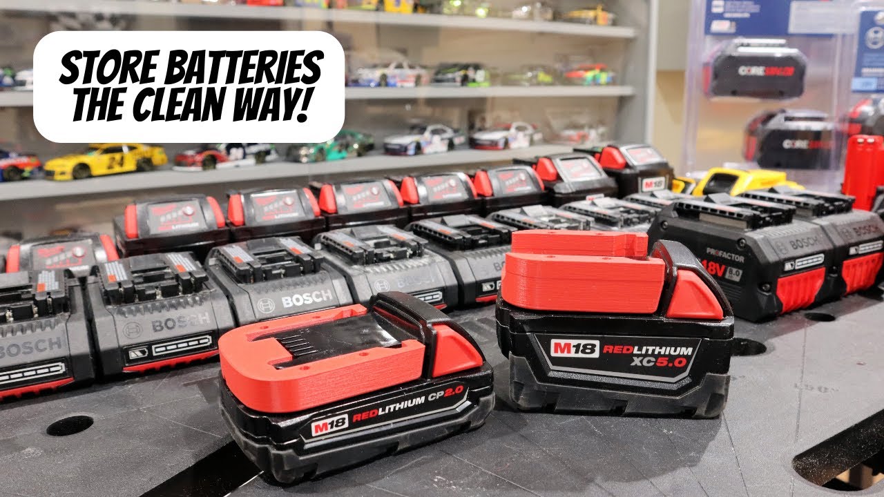 $7 Battery Mount for Milwaukee Dewalt Bosch | PrecisionPro3D Milwaukee Battery Storage
