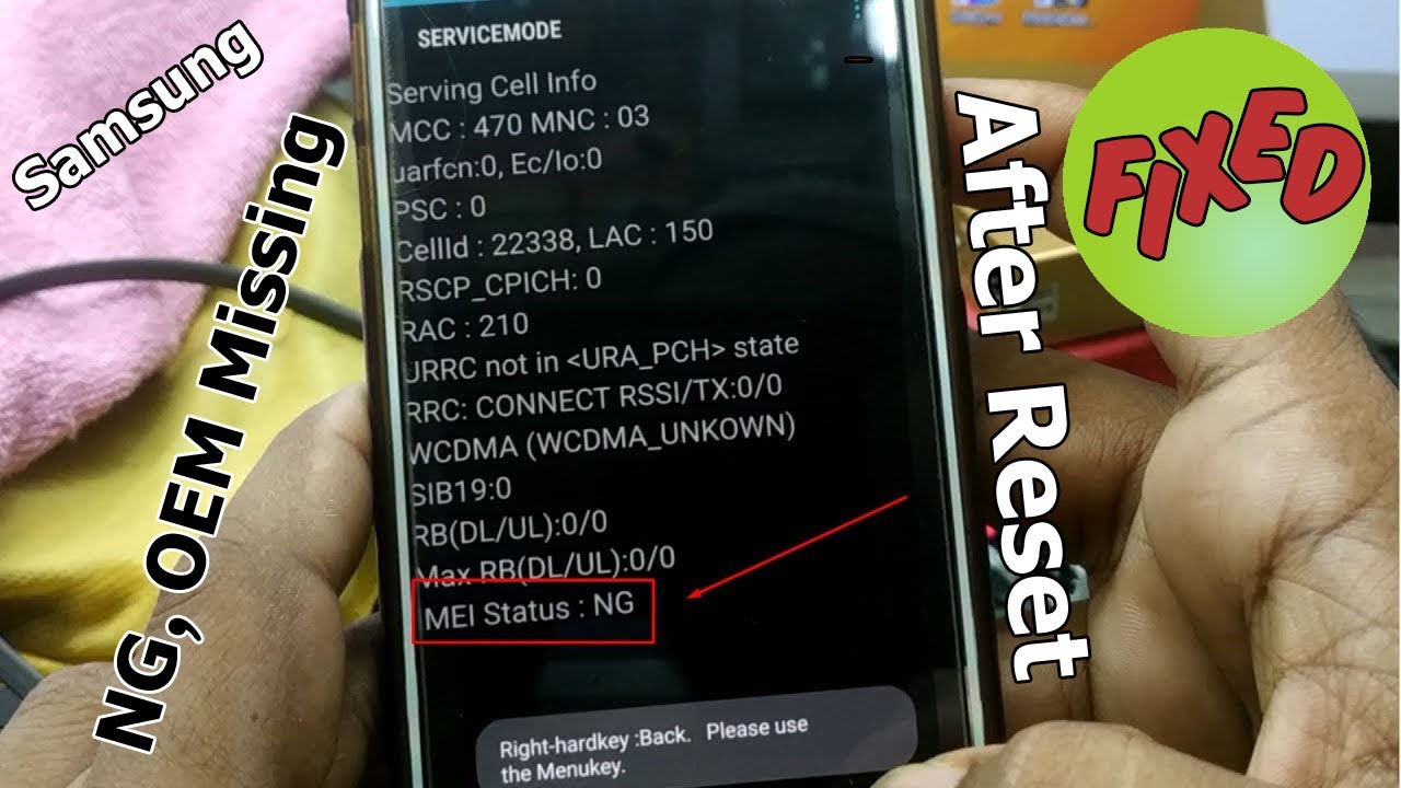 Samsung CERT Patched After Reset IMEI Status NG & OEM Fixed
