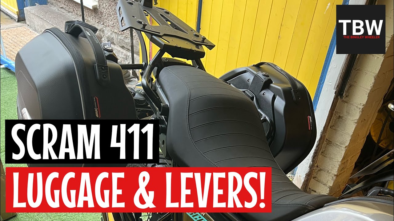 Scram 411 Fitting Givi Luggage and CNC Levers!