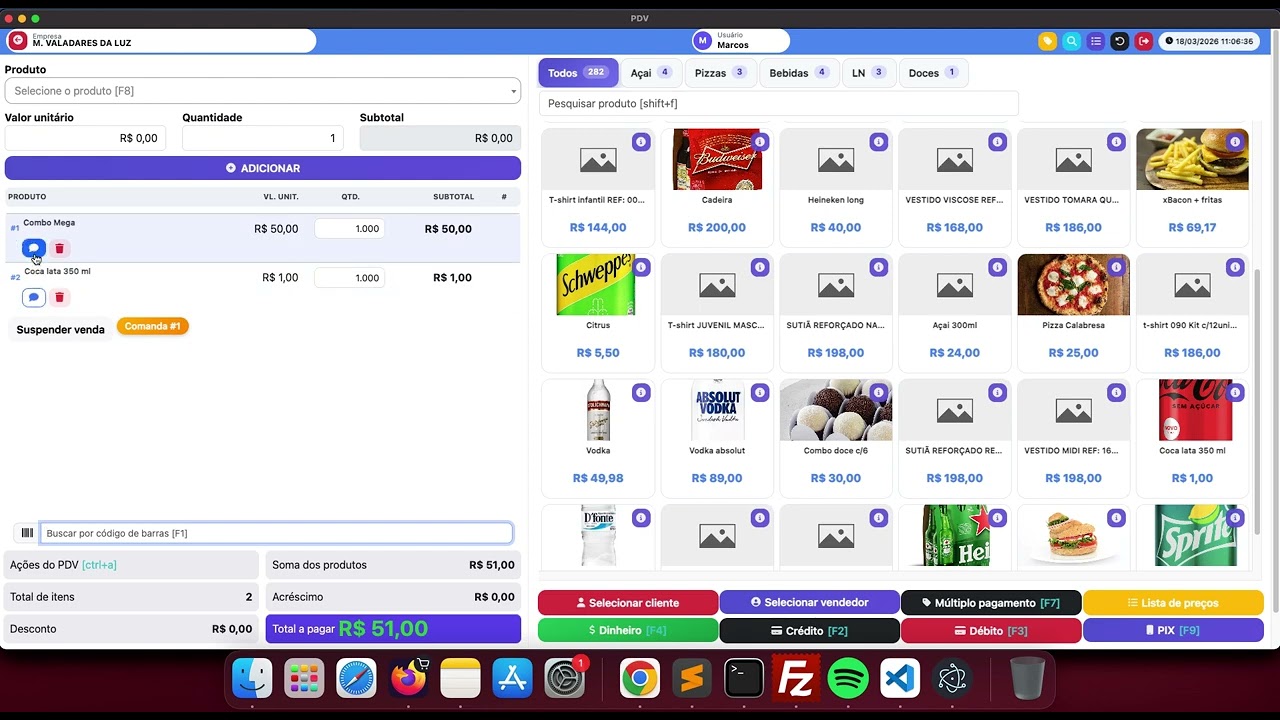 PDV Offline controle de comandas