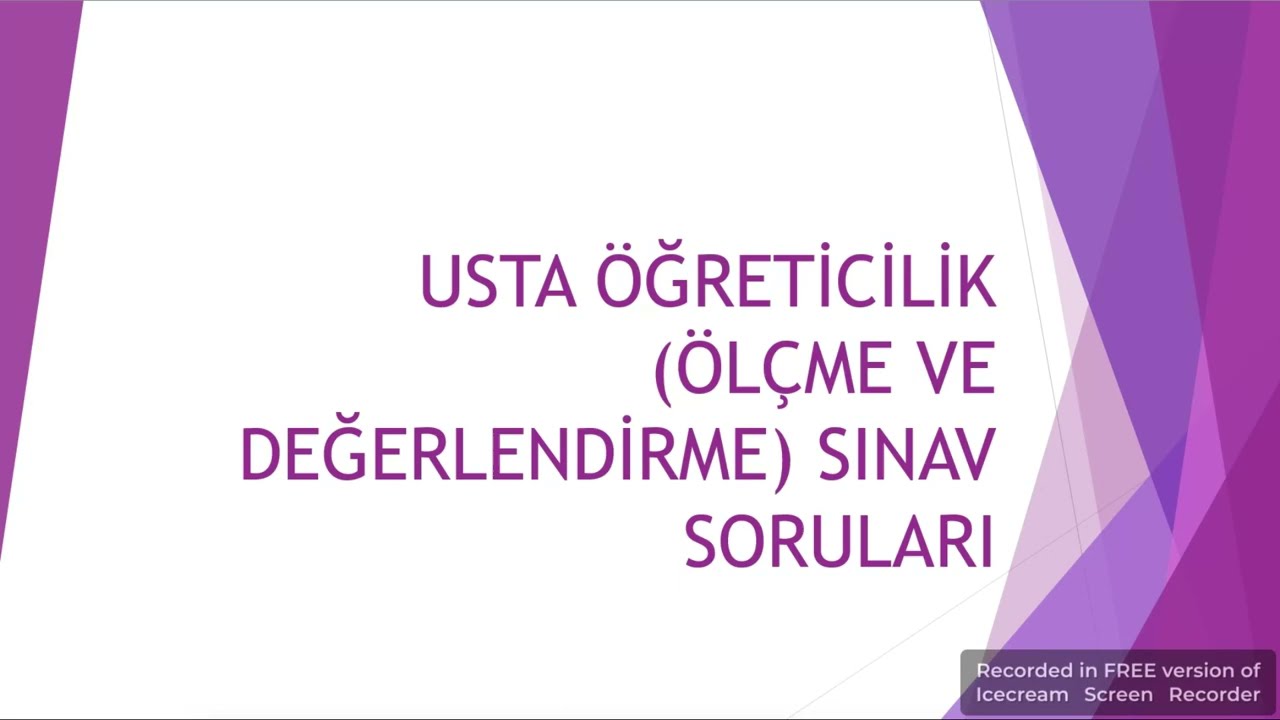 USTA ÖĞRETİCİLİK ÖLÇME VE DEĞERLENDİRME SORU VE CEVAPLARI (26 SORU )HIZLI TEKRAR