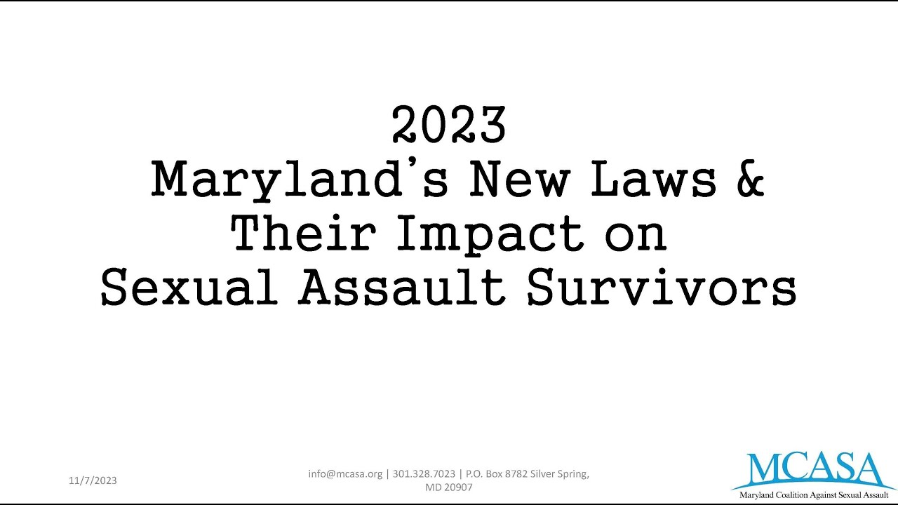 11/01/2023 - Lunch & Learn: Maryland's New Laws and their Impact on Sexual Assault Survivors