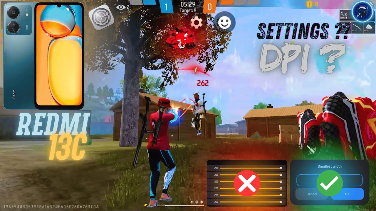 FREE FIRE 🔥 Headshot Settings Redmi 13C📲⚙️+ Free style 👾