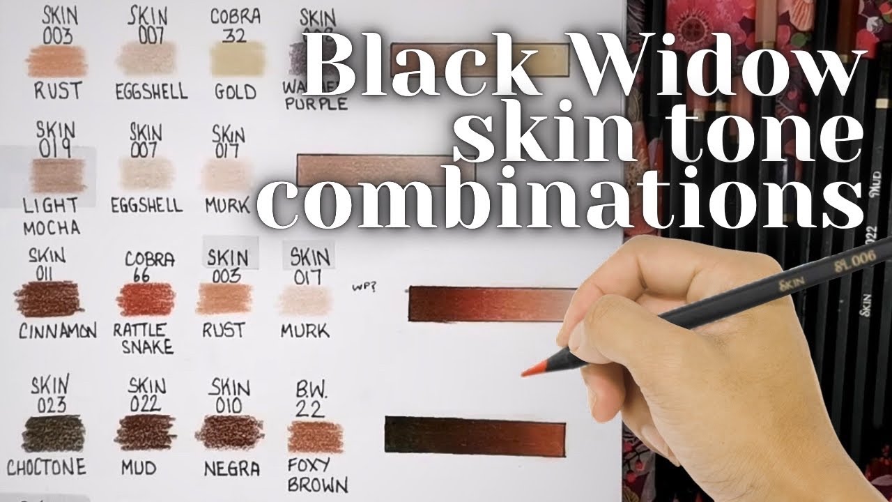 Black Widow Colored Pencil Skin Tones