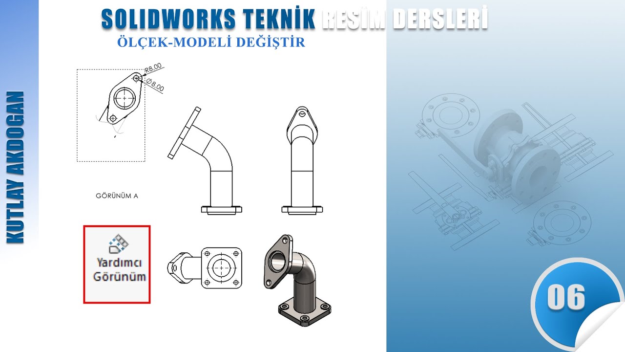SolidWorks Teknik Resim-06-Yardımcı Görünüm