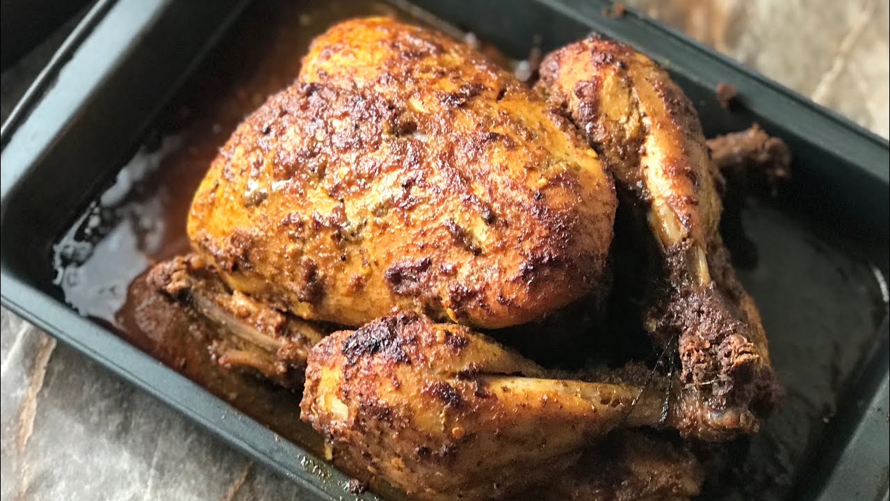 Whole chicken roast recipe | Indian Style whole roasted chicken recipe in oven