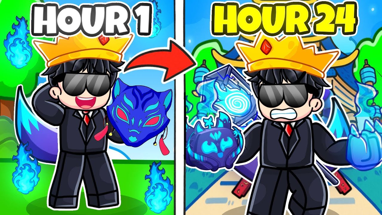 I Spent 24 HOURS Hunting the RAREST Kitsune Items in Blox Fruits!
