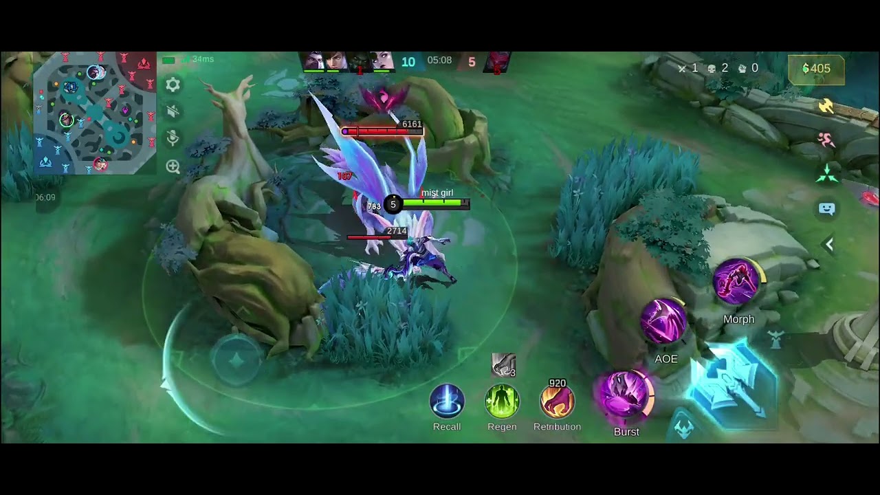 Moba legends 5 VS 5 🖤🖤#mistgirl #game
