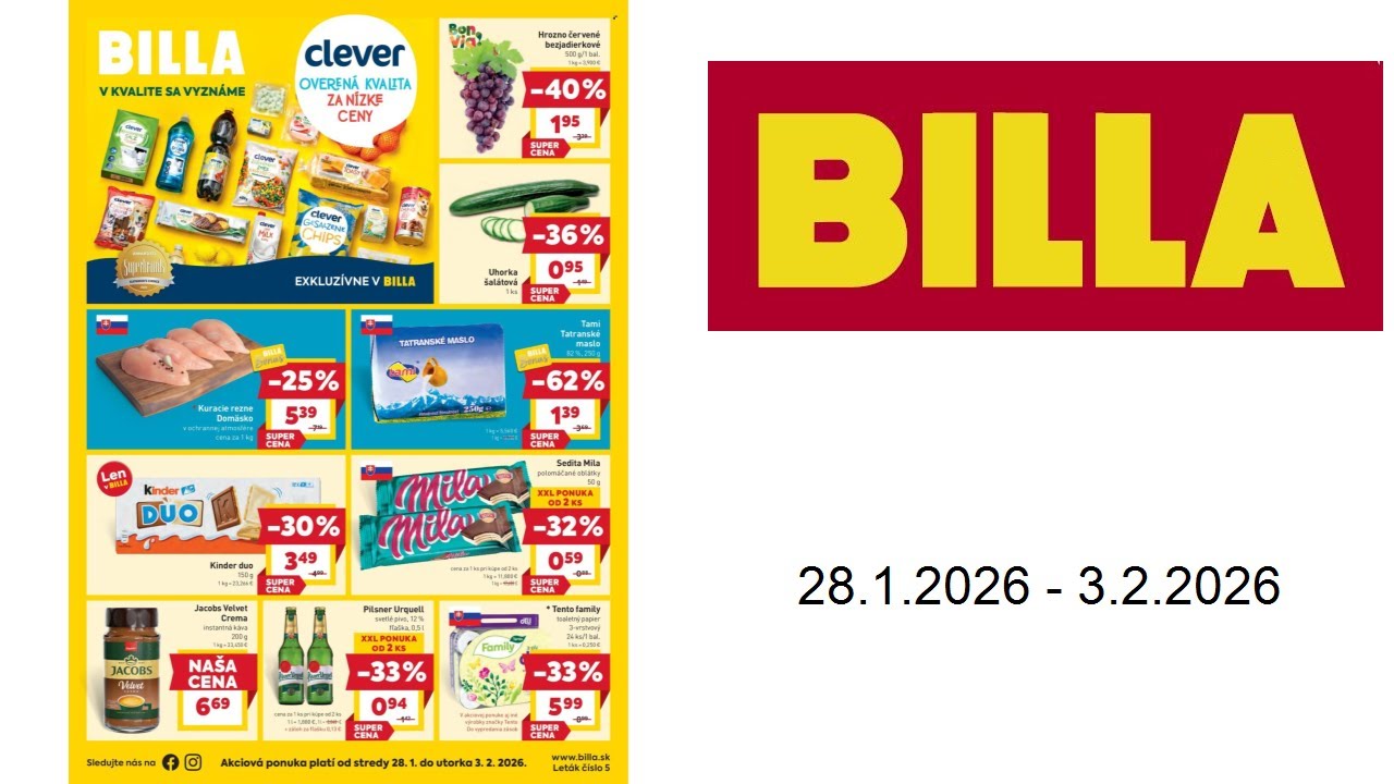 Billa leták - 28.1.2026 - 3.2.2026